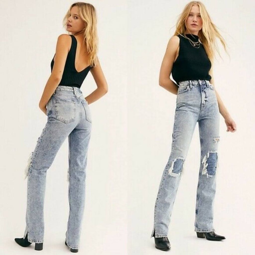 Free People “We the Free” acid wash mom jean size 31